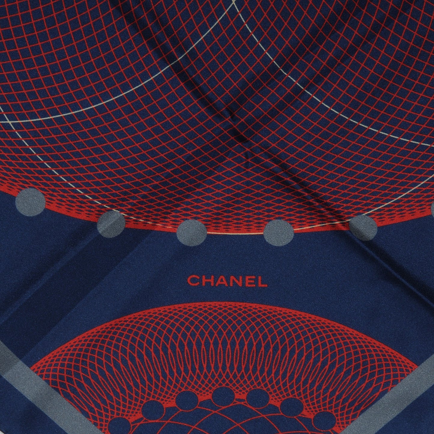 Silk Spiro Scarf Blue Red