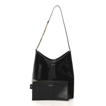 Saint Laurent Patent Calfskin Rendez-Vous Hobo Black 3 of 10