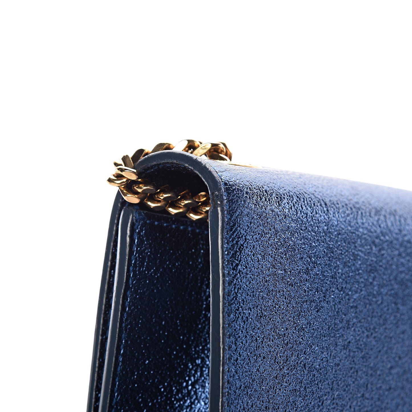 Metallic Calfskin Small Monogram Kate Satchel Navy