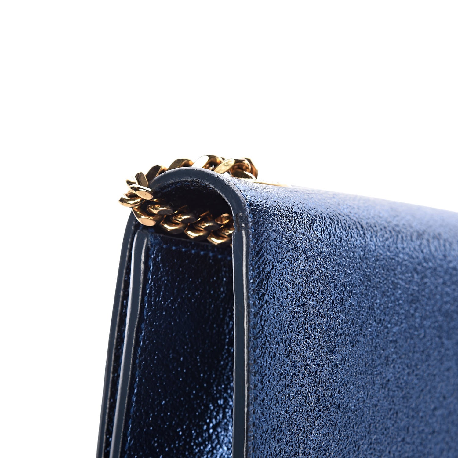 Saint Laurent Metallic Calfskin Small Monogram Kate Satchel Navy 7 of 11