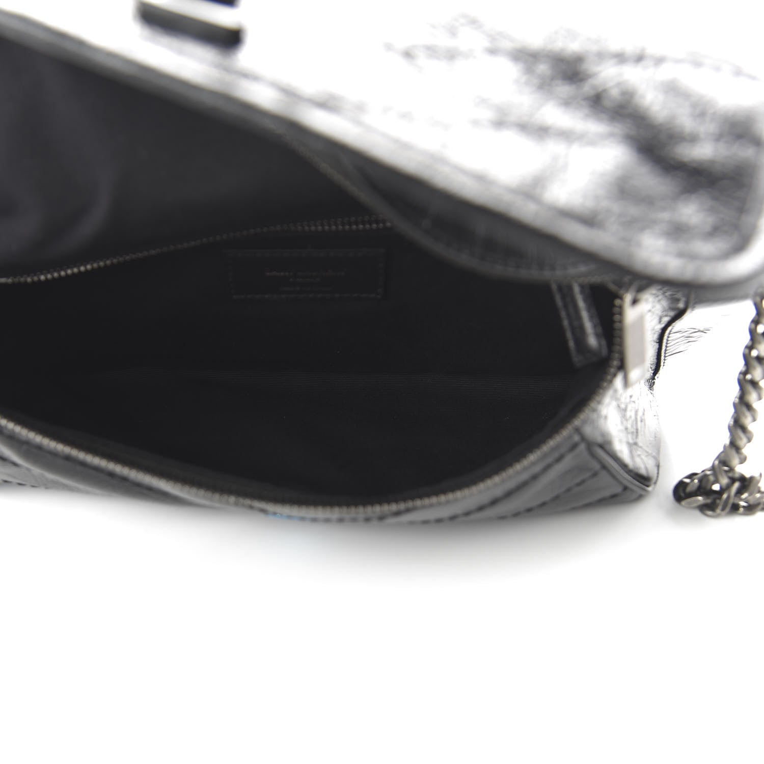 Saint Laurent Crinkled Calfskin Matelasse Monogram Niki Body Bag Black 5 of 9