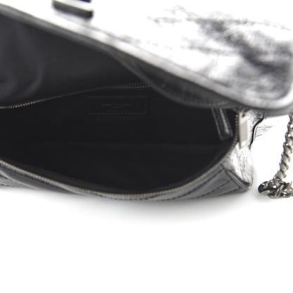 Saint Laurent Crinkled Calfskin Matelasse Monogram Niki Body Bag Black 5 of 9