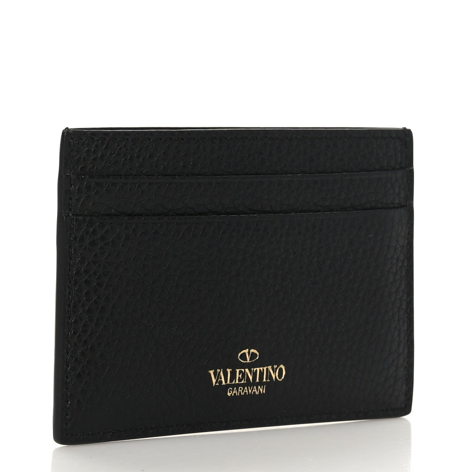 Valentino Garavani Pebbled Calfskin Rockstud Card Holder Black 3 of 7