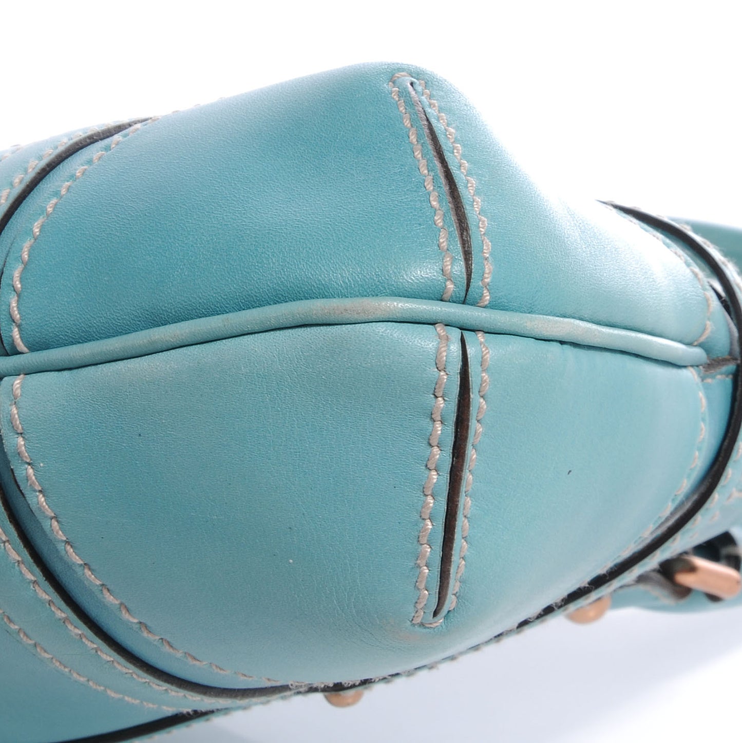 Leather Reins Tote Turquoise