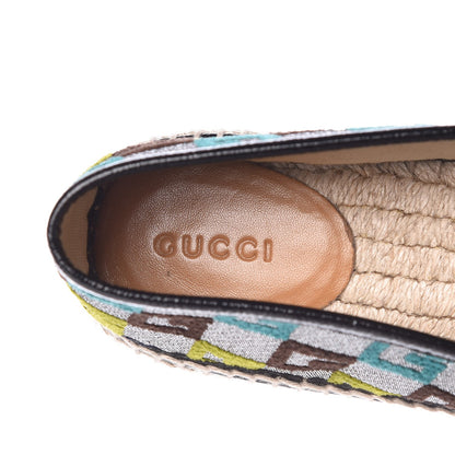 Gucci Velvet Lurex Square G Espadrilles 38.5 Silver Multicolor 9 of 11