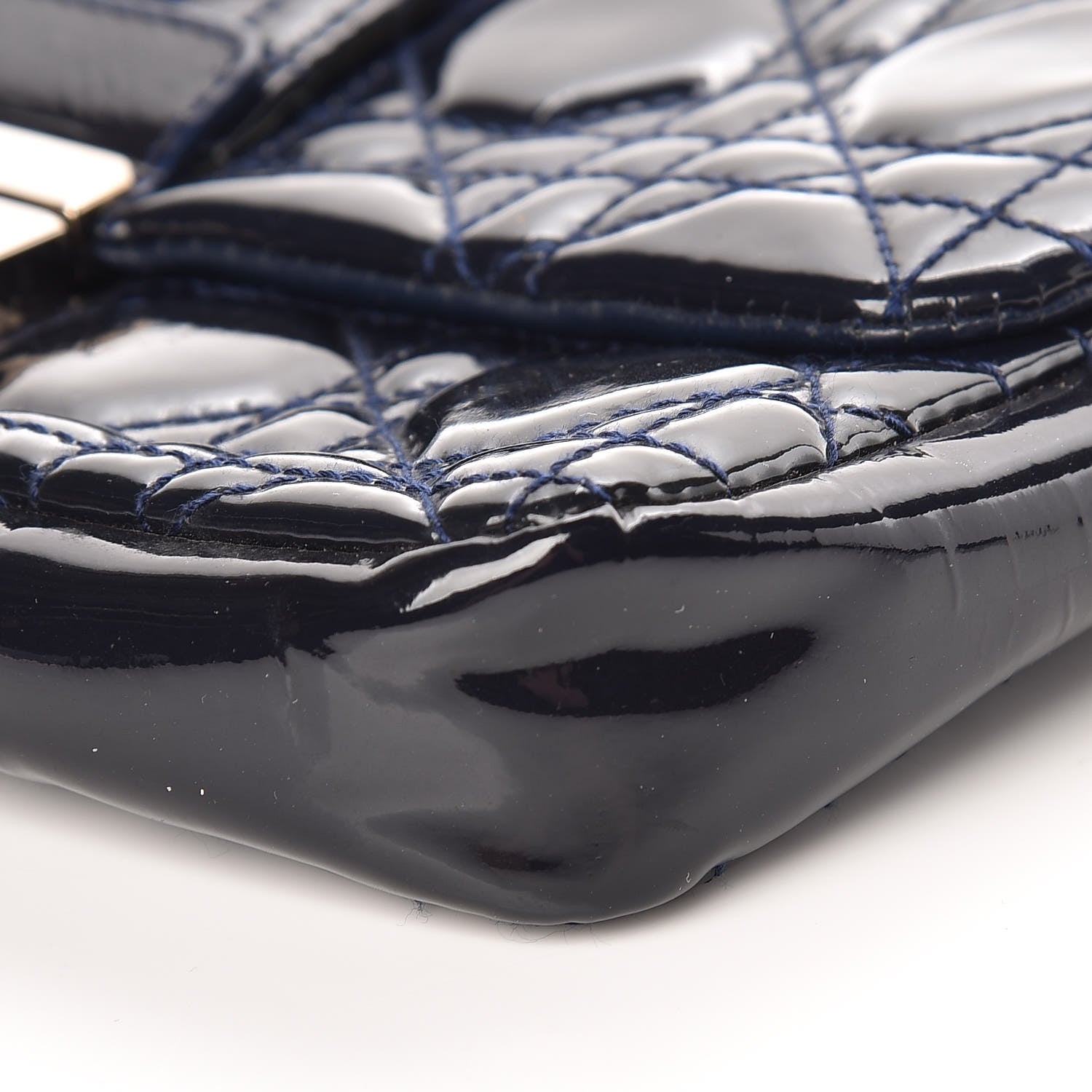 Christian Dior Patent Cannage New Lock Pouch Navy Blue 7 of 10