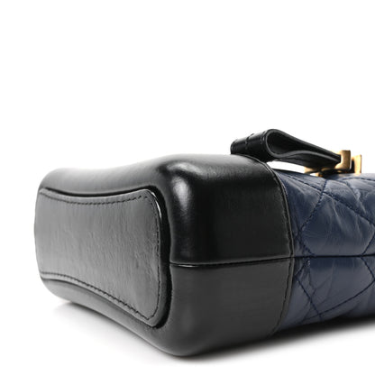 Chanel Aged Calfskin Quilted Small Gabrielle Hobo Navy Black 10 of 10