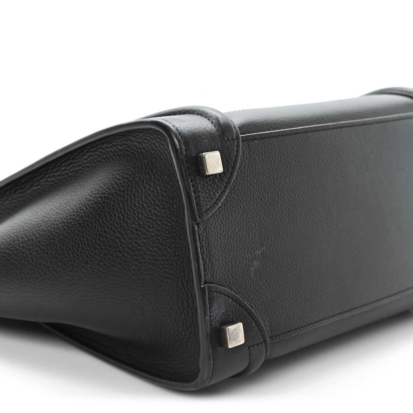 Drummed Calfskin Micro Luggage Black