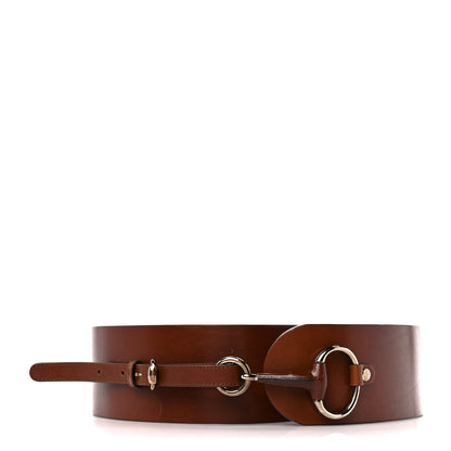 Gucci Calfskin Horsebit Wide Belt 90 36 Brown 1 of 4