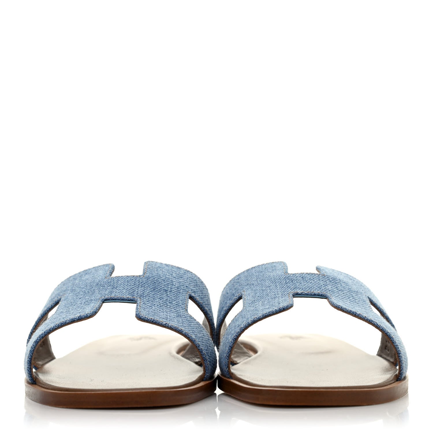Hermes Denim Canvas Oran Sandals 38 Bleu Clair 2 of 6