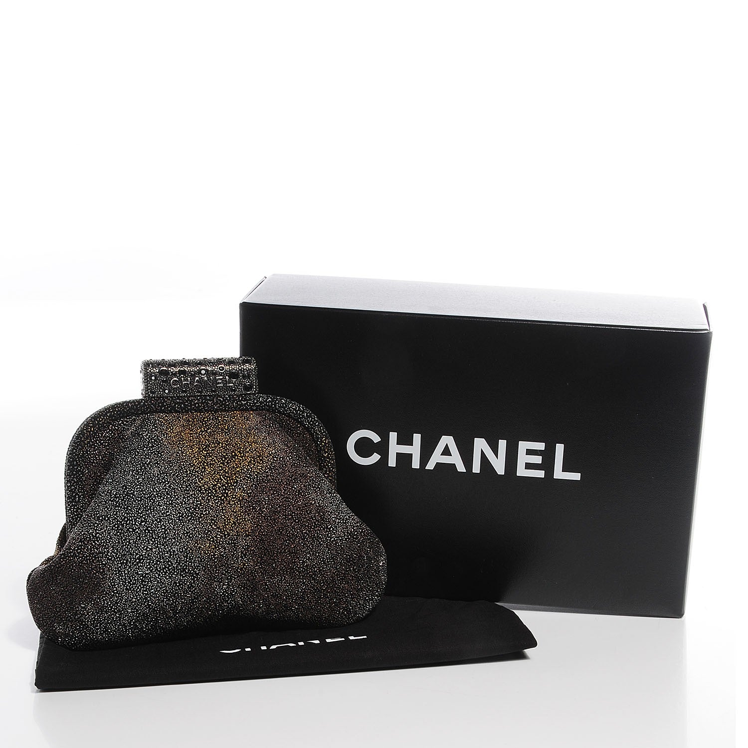 Chanel Stingray Degrade Frame Clutch Dark Gold 5 of 9