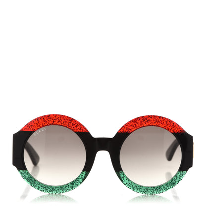 Gucci Acetate Round GG0084S Sunglasses Black Red Green 2 of 7
