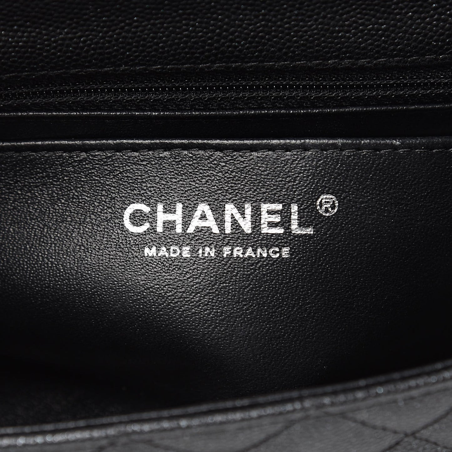 Iridescent Caviar Quilted Mini Rectangular Flap Black