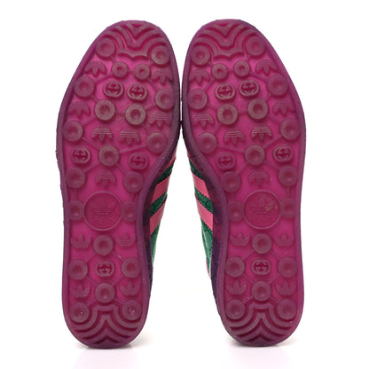Gucci X ADIDAS GG Supreme Monogram Mens Gazelle Sneakers 10 Green Pink Strata 7 of 10