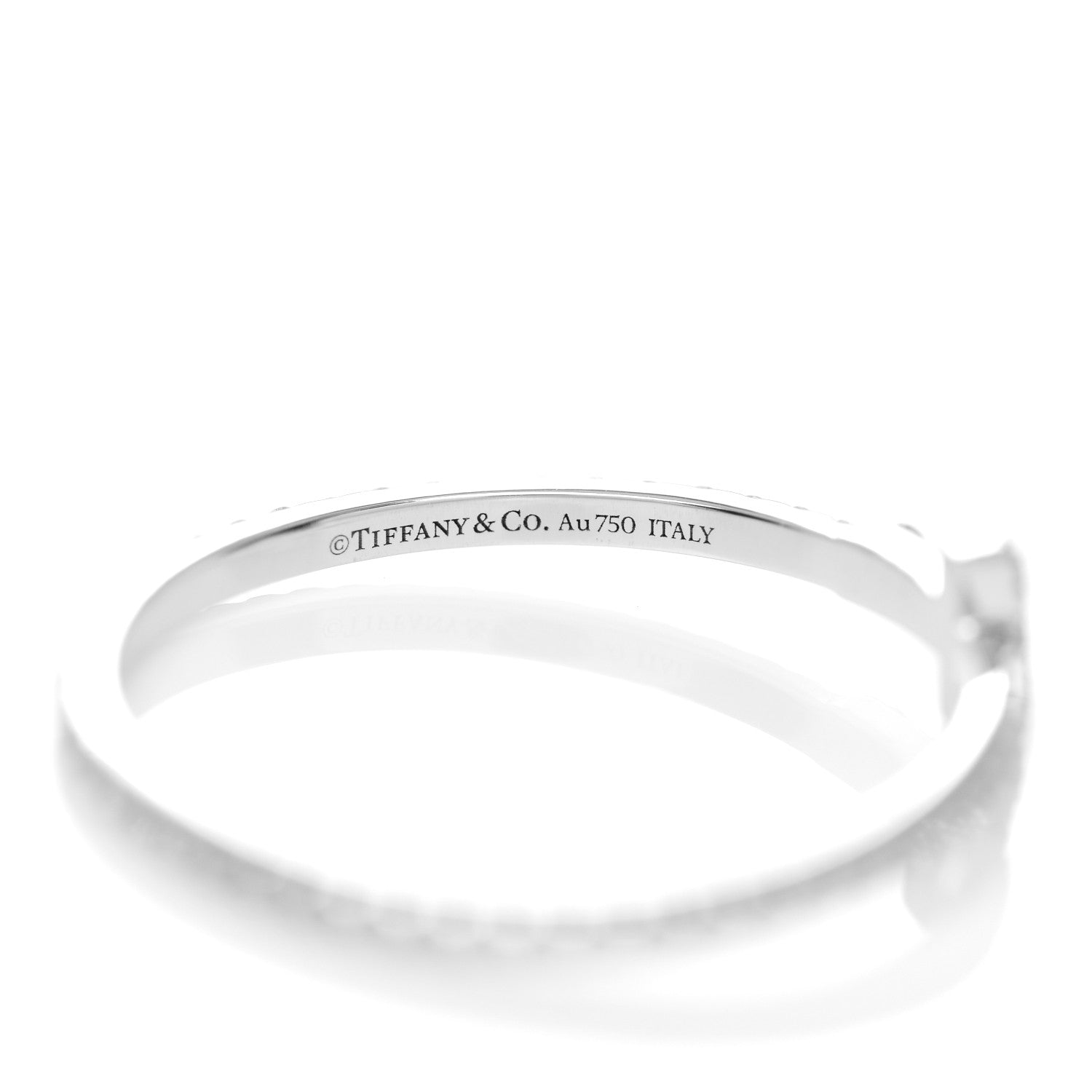 Tiffany 18K White Gold Diamond T Wire Pave Ring 58 8.5 5 of 6