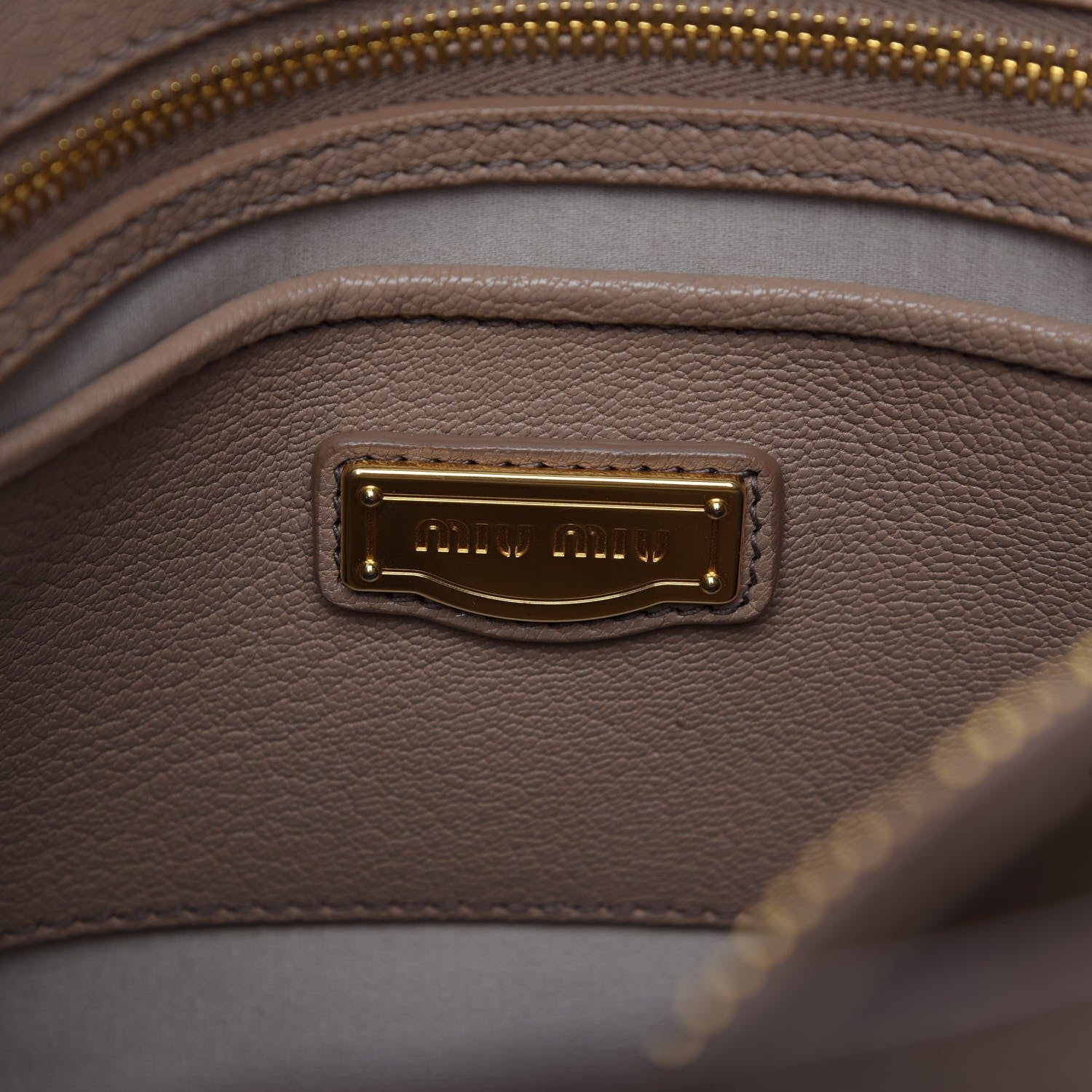 Miu Miu Goatskin Madras Top Handle Tote Cammeo 8 of 13