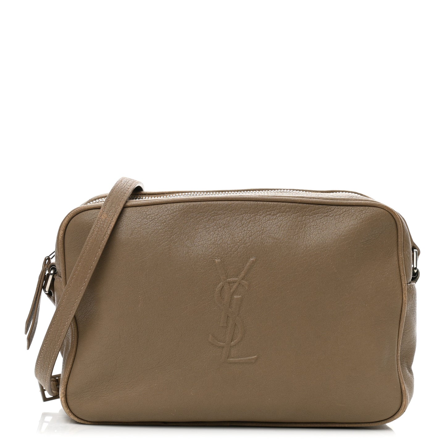 Lambskin Monogram Small Lou Camera Bag Dark Beige