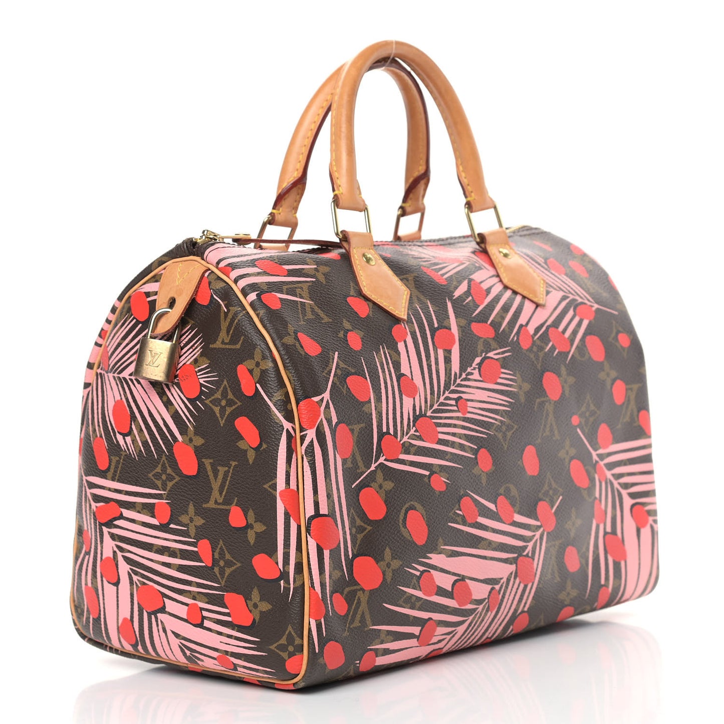 Monogram Jungle Dots Speedy 30 Sugar Pink Poppy