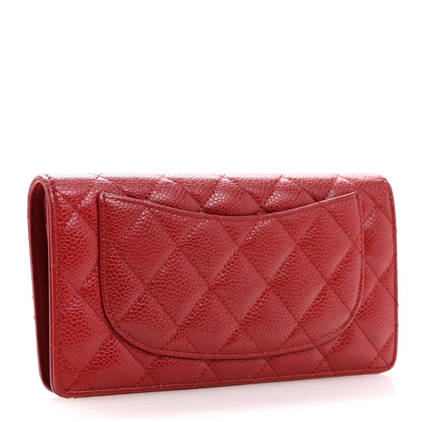 Caviar Quilted Yen Wallet Red