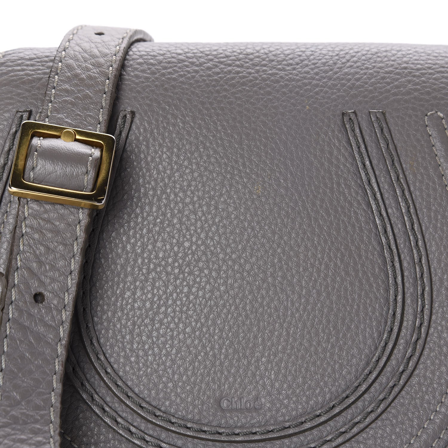 Chloe Calfskin Mini Marcie Round Crossbody Bag Cashmere Grey 11 of 11