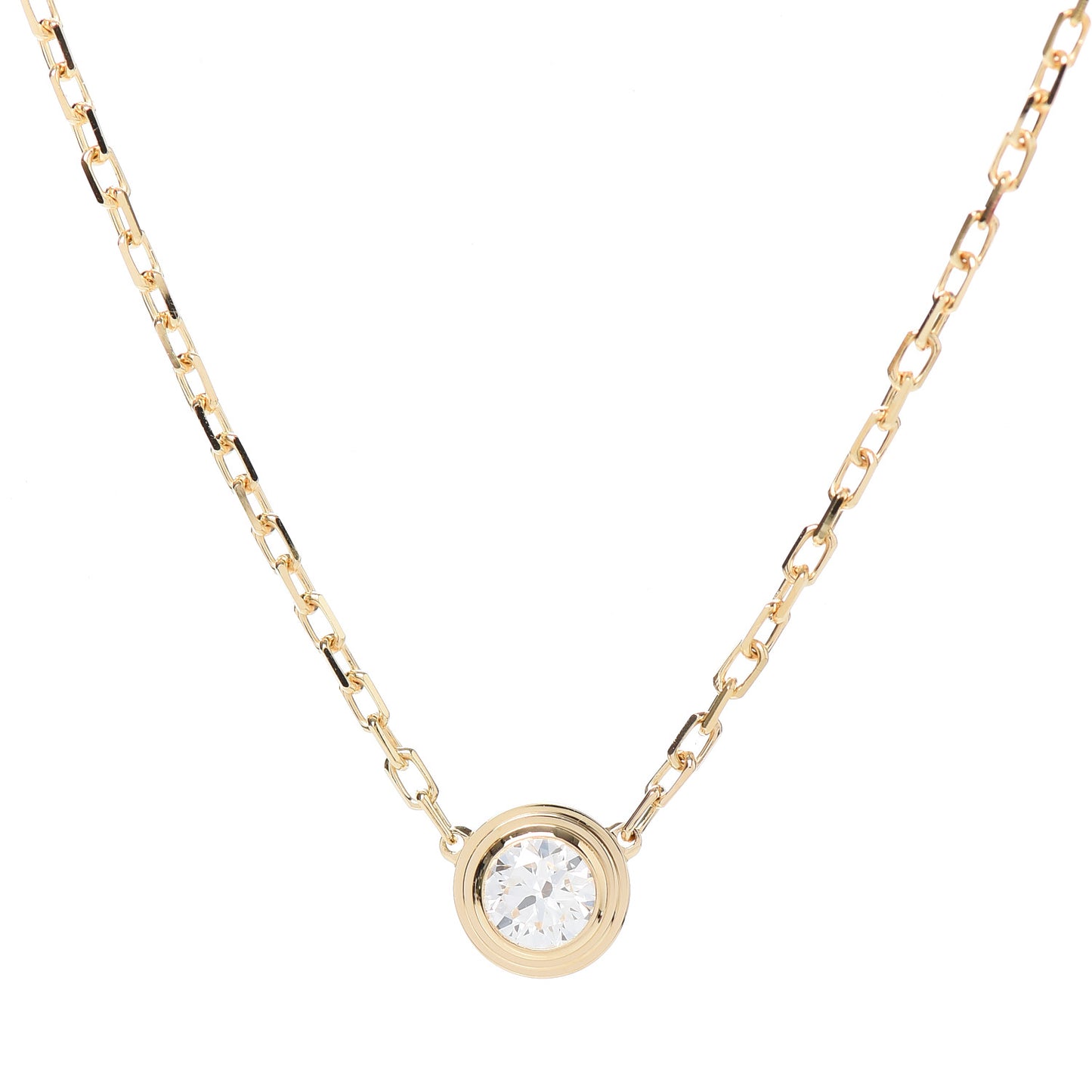 18K Yellow Gold Diamond LM D'Amour Pendant Necklace