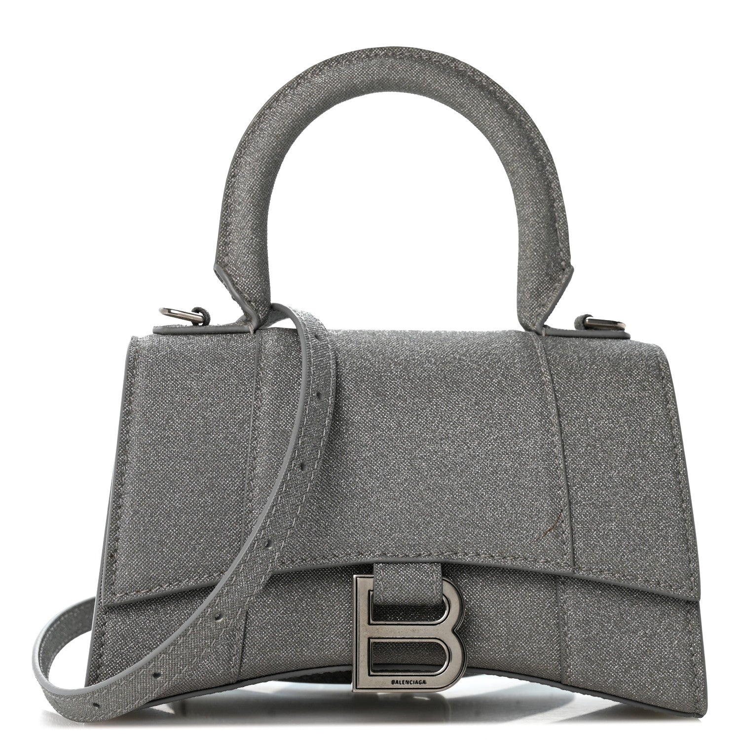 Balenciaga Glitter Fabric Hourglass Top Handle Bag XS Grey 1 of 11