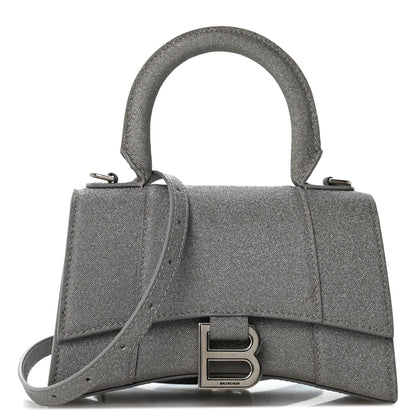 Balenciaga Glitter Fabric Hourglass Top Handle Bag XS Grey 1 of 11