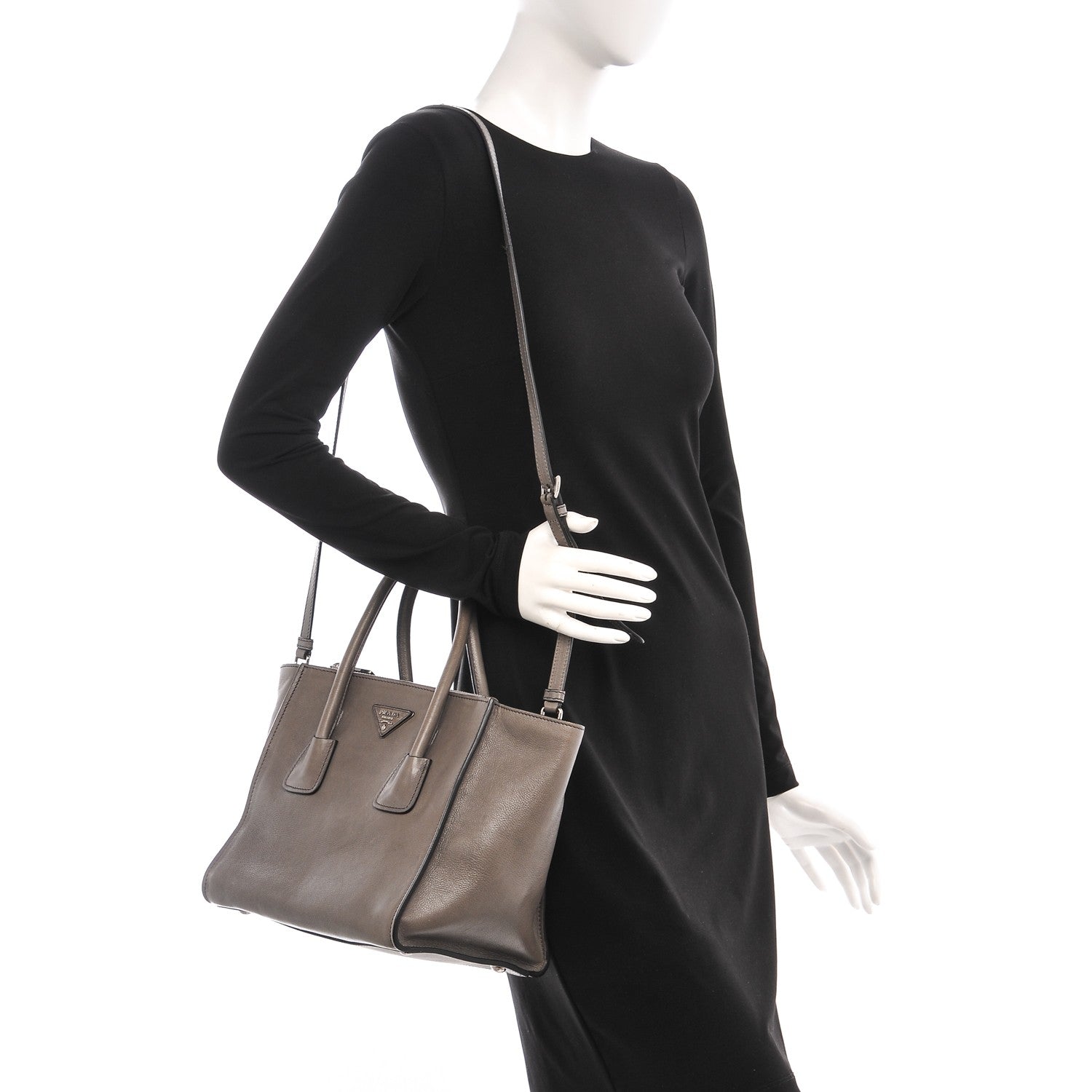Prada Glace Calf Twin Pocket Tote Marmo 2 of 6