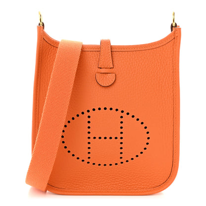 Hermes Taurillon Clemence Evelyne TPM Orange 1 of 11