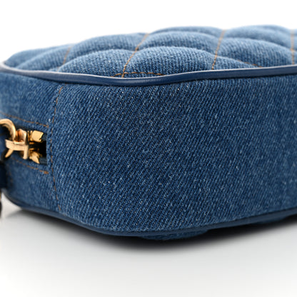 Versace Denim Quilted La Medusa Camera Bag Blue 8 of 9