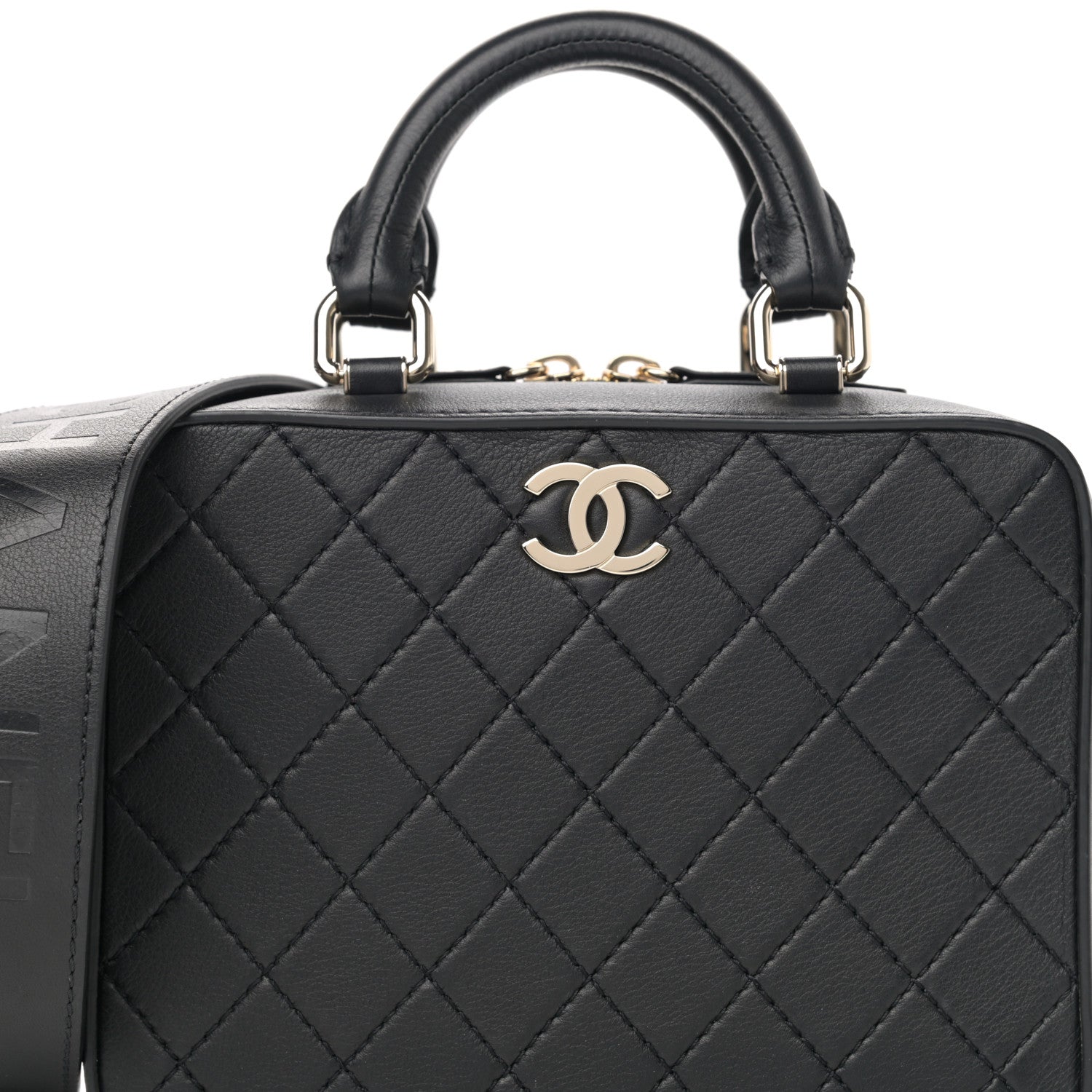 Chanel Calfskin Quilted Travel Kit Vanity Case Black 8 of 13