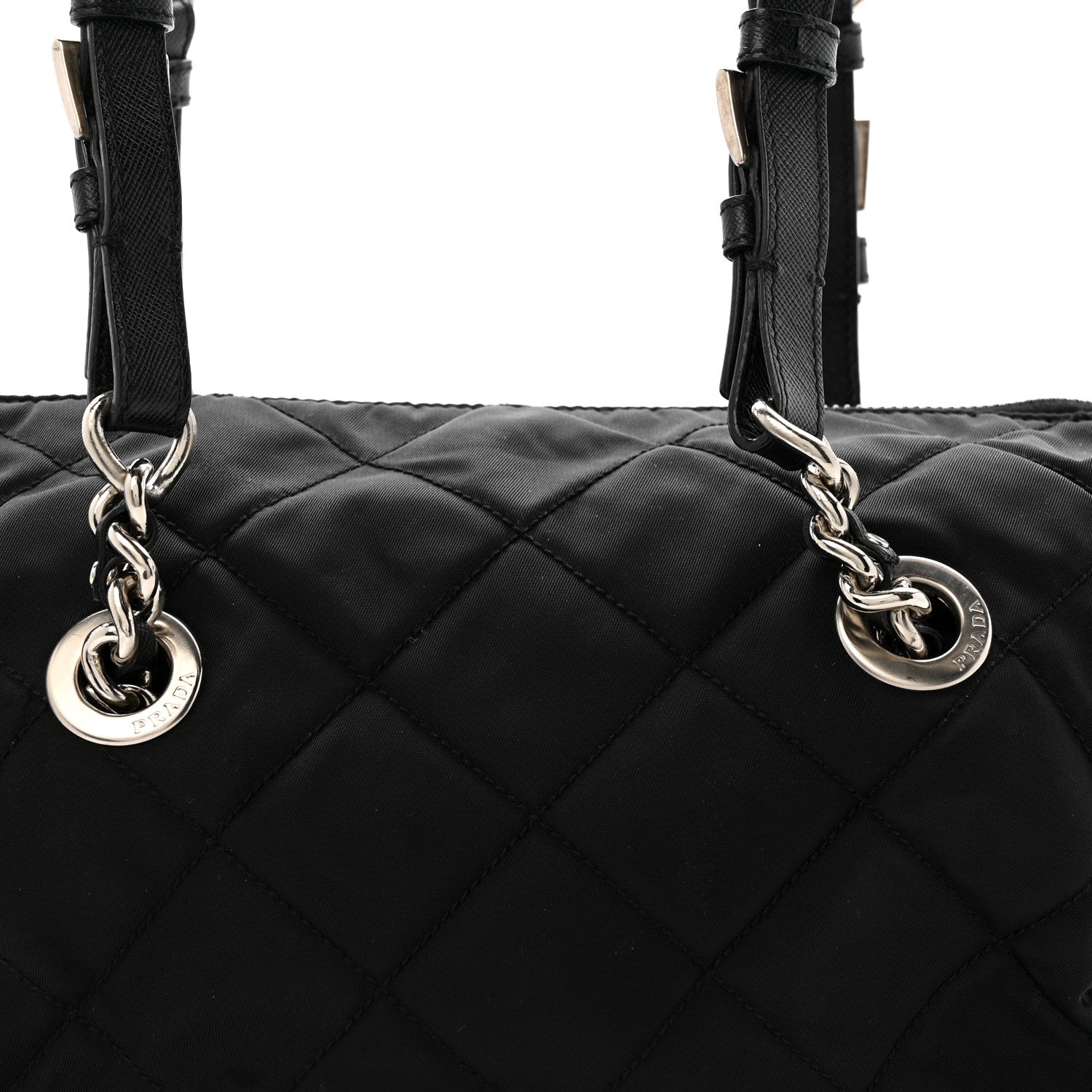 Prada Tessuto Nylon Impunturato Quilted Shopping Tote Black 8 of 15