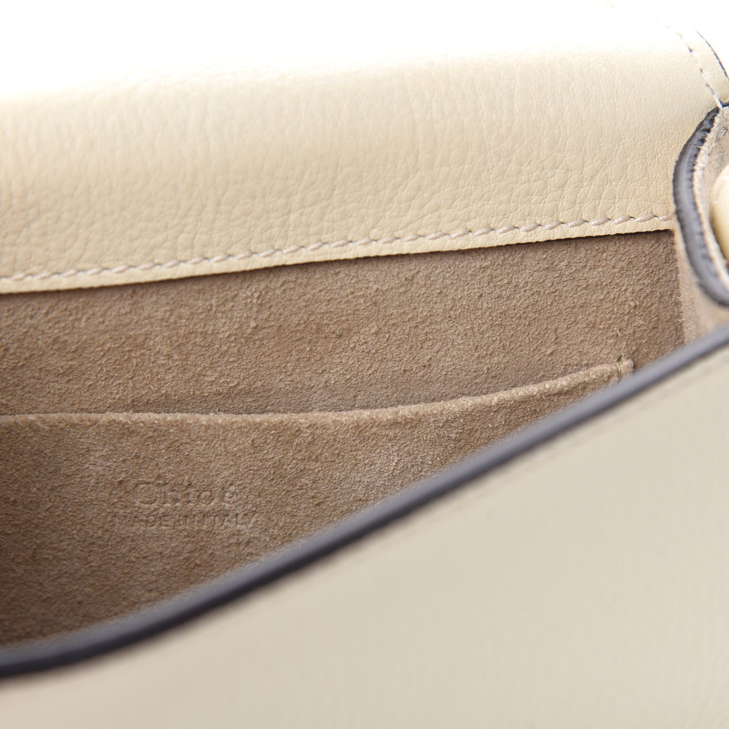 Chloe Calfskin Suede Small Nile Bracelet Bag Off White 8 of 9