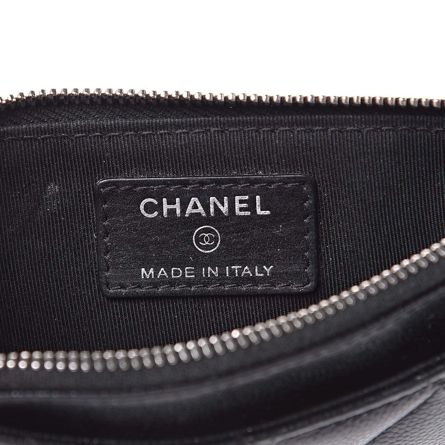 Chanel Iridescent Caviar Quilted Classic Zip Pouch Black 6 of 12