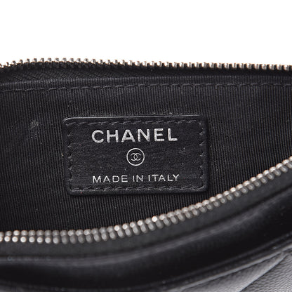 Chanel Iridescent Caviar Quilted Classic Zip Pouch Black 6 of 12