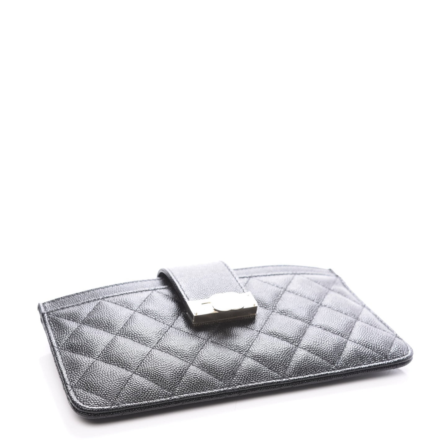 Caviar Quilted CC Strap Pouch Black