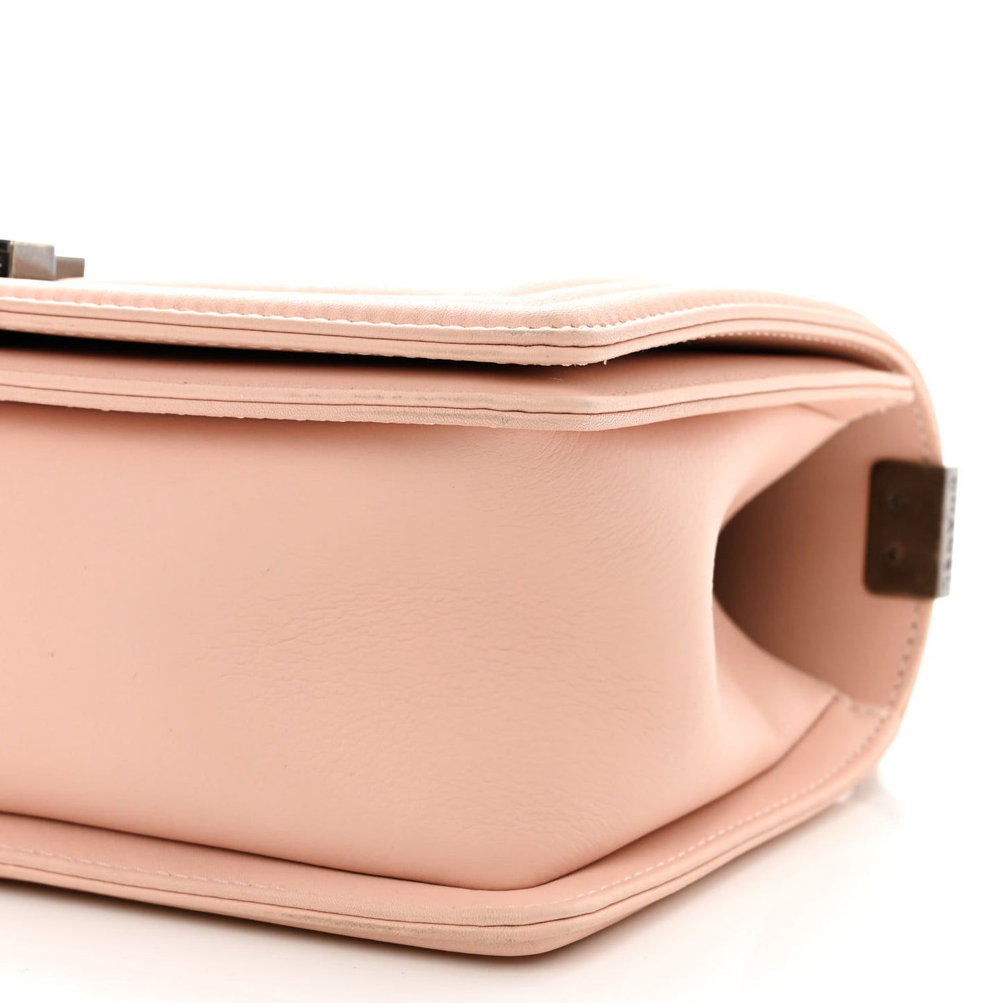 Calfskin Quilted Medium Boy Flap Light Pink