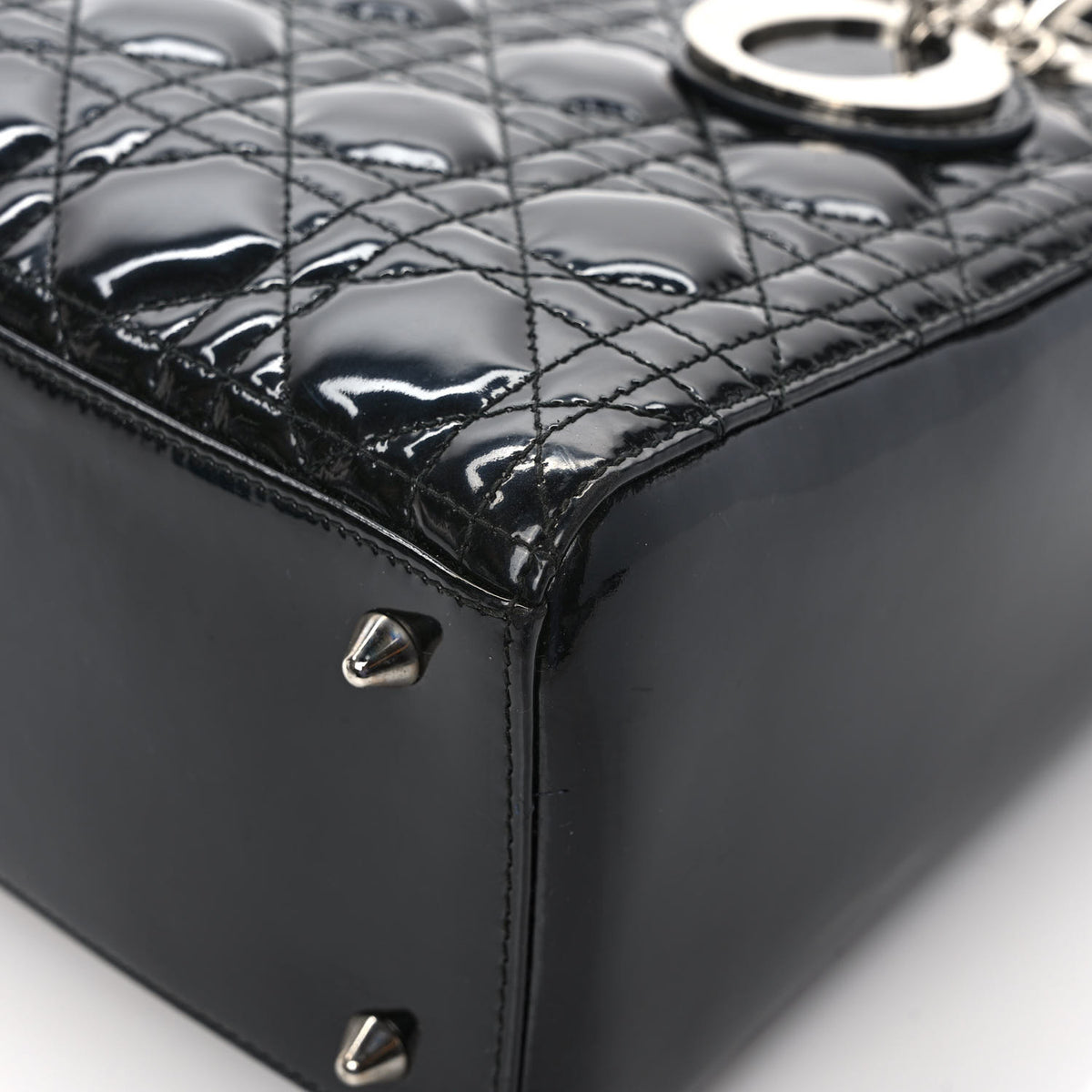 Patent Cannage Medium Lady Dior Black
