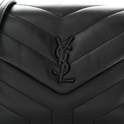Saint Laurent Calfskin Y Quilted Monogram Monochrome Toy Loulou Crossbody Bag Black 8 of 10
