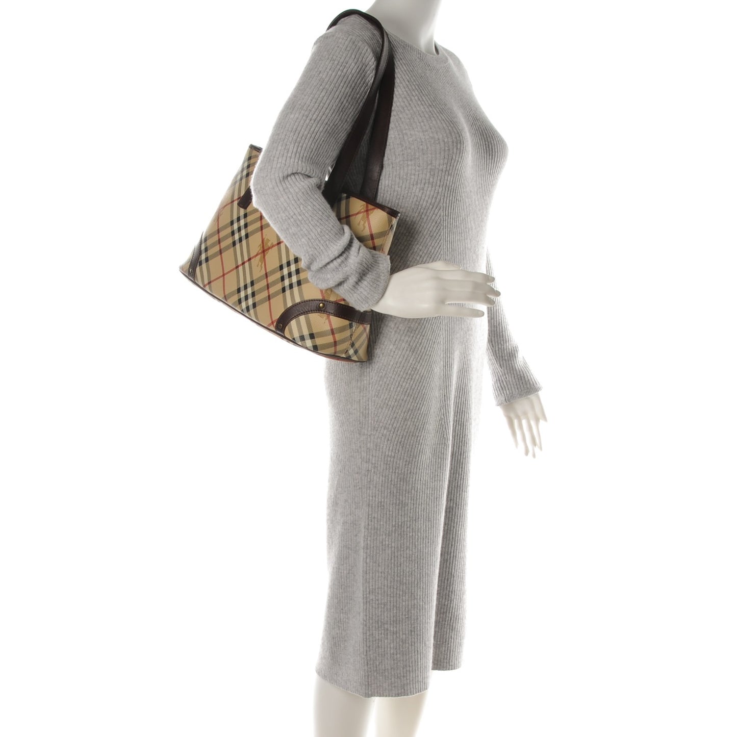 Haymarket Check Medium Tote Chocolate