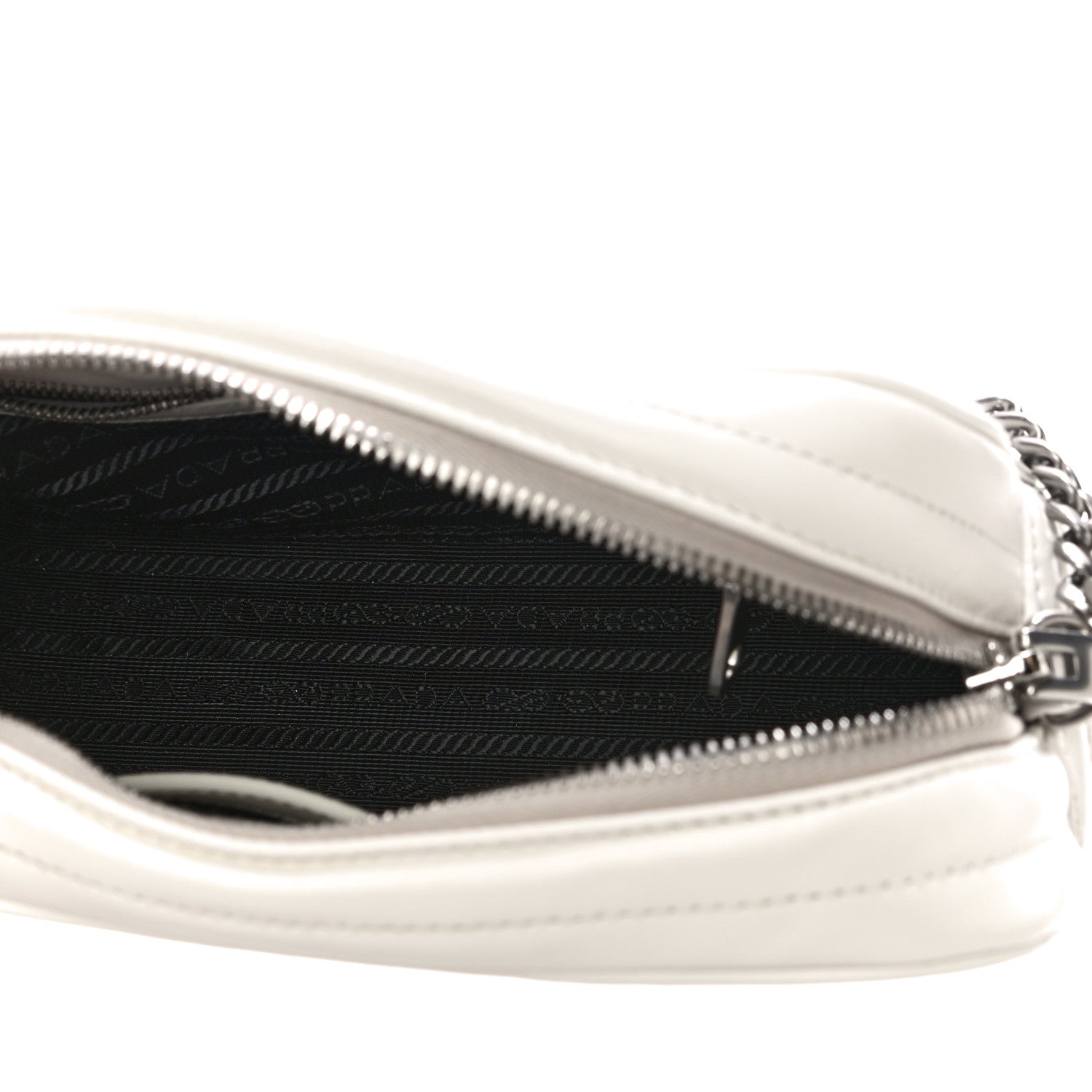 Prada Soft Calfskin Diagramme Crossbody Bag White 5 of 11