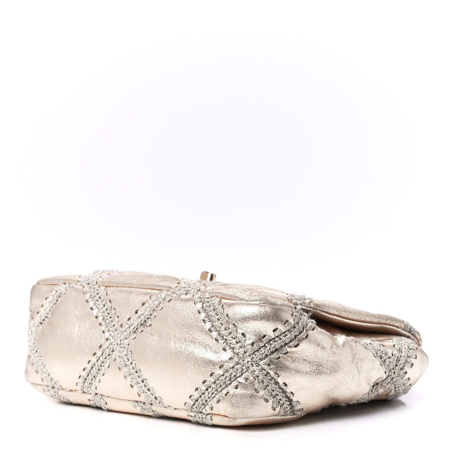 Chanel Metallic Calfskin Crochet Medium Chanel 19 Flap Gold 9 of 11