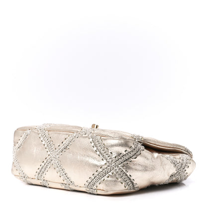 Chanel Metallic Calfskin Crochet Medium Chanel 19 Flap Gold 9 of 11