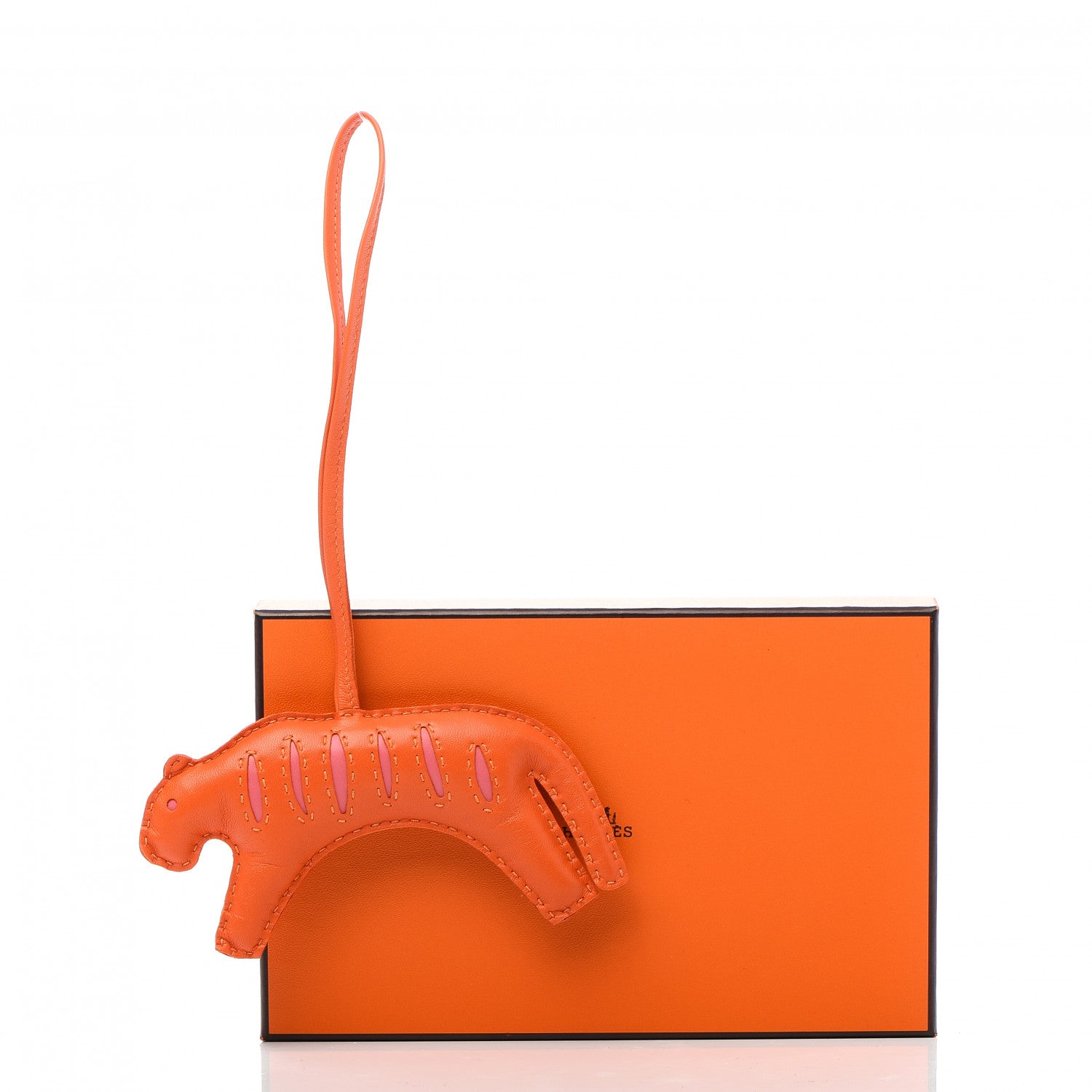 Hermes Milo Lambskin Rooroo Bag Charm Feu Rose Azalee 7 of 7