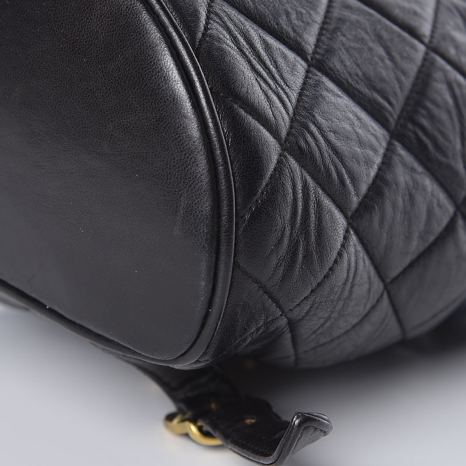 Chanel Lambskin Quilted Drawstring Backpack Black 11 of 12