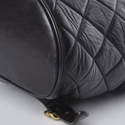 Chanel Lambskin Quilted Drawstring Backpack Black 11 of 12