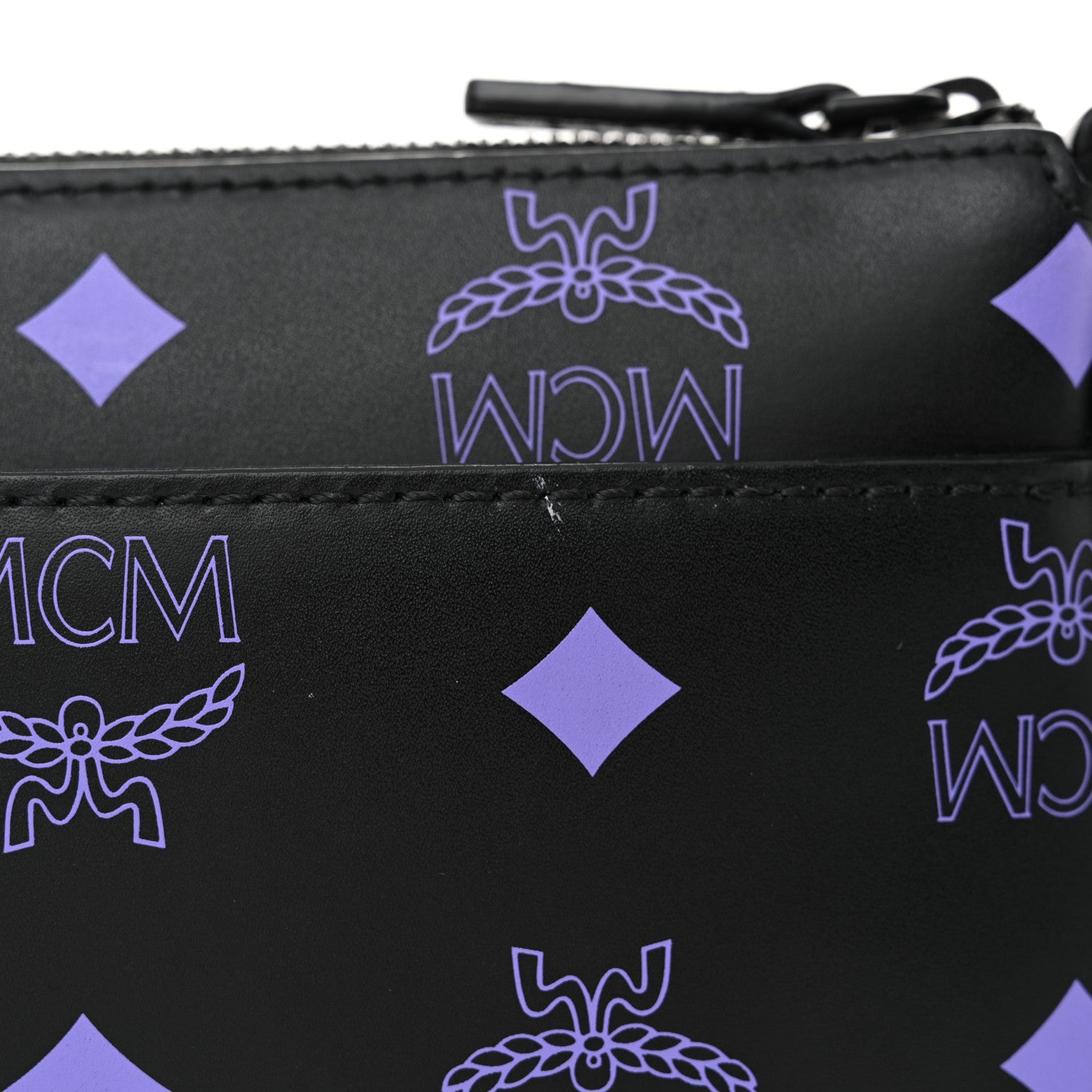 MCM Calfskin Color Splash Pouch on Chain Dahlia Purple 11 of 11