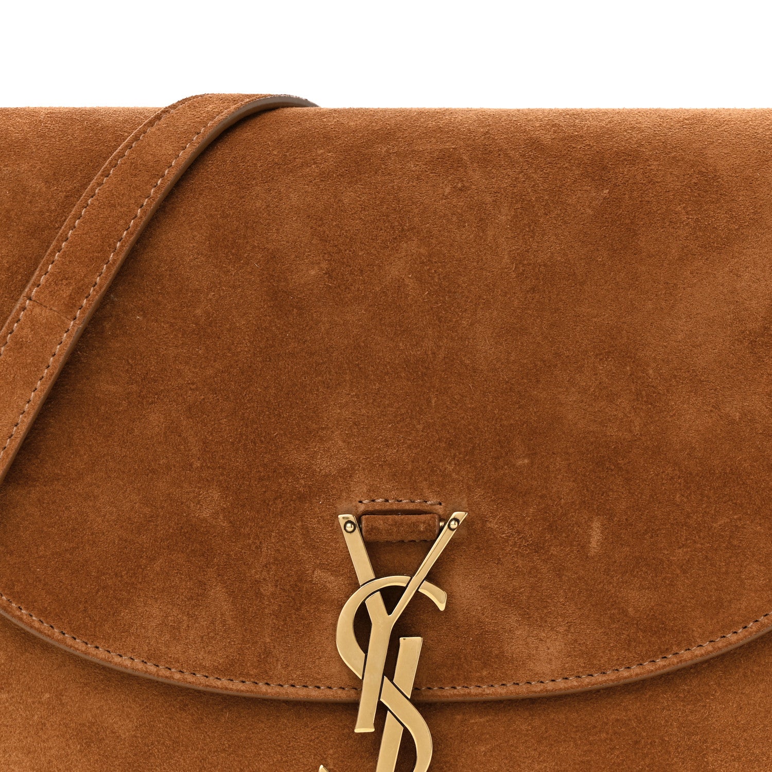 Saint Laurent Suede Calfskin Monogram Medium Kaia Satchel Light Cinnamon 8 of 13