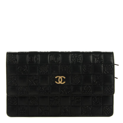 Chanel Lambskin Precious Symbols Wallet On Chain WOC Black 1 of 7