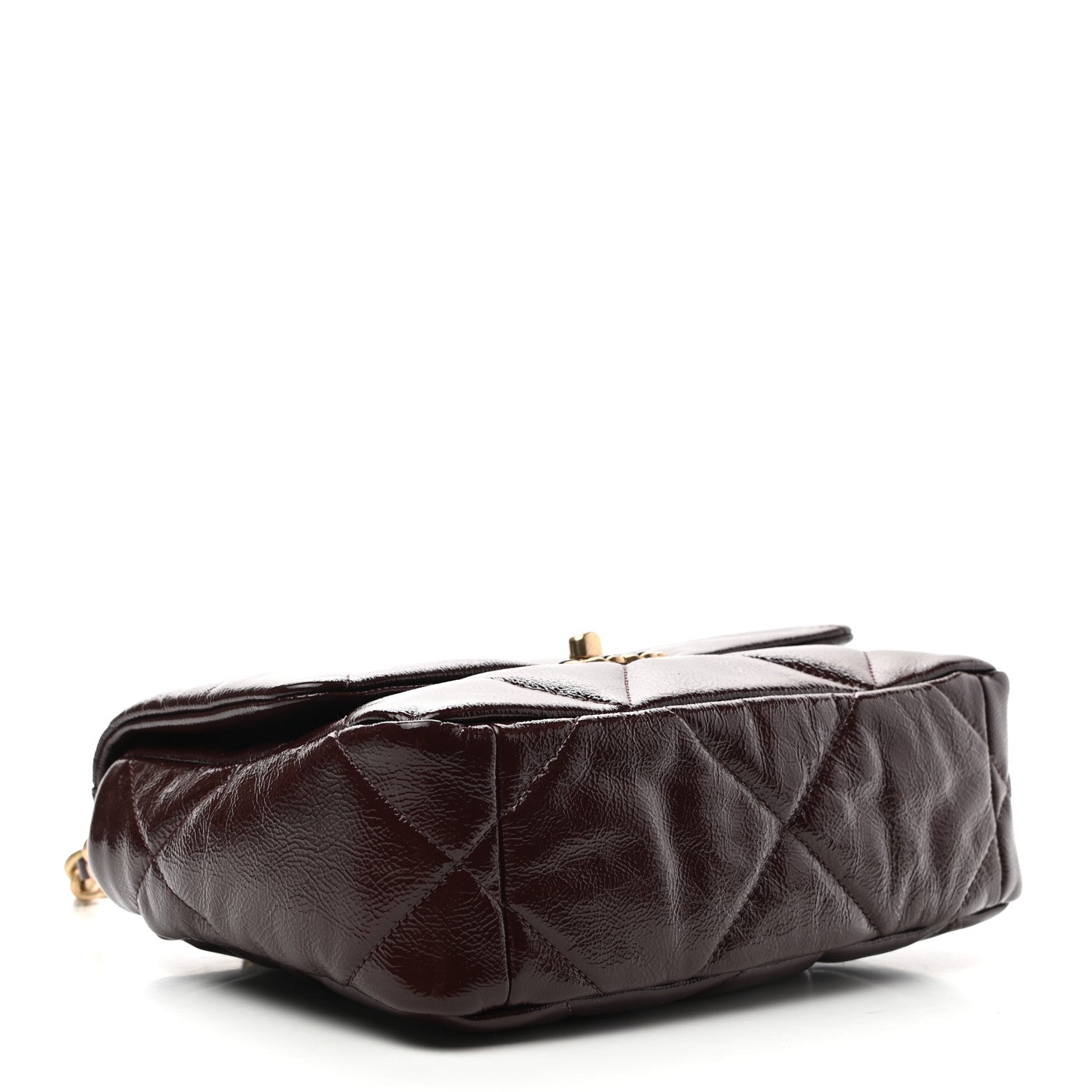Chanel Shiny Crumpled Calfskin Quilted Medium Chanel 19 Flap Burgundy 4 of 9